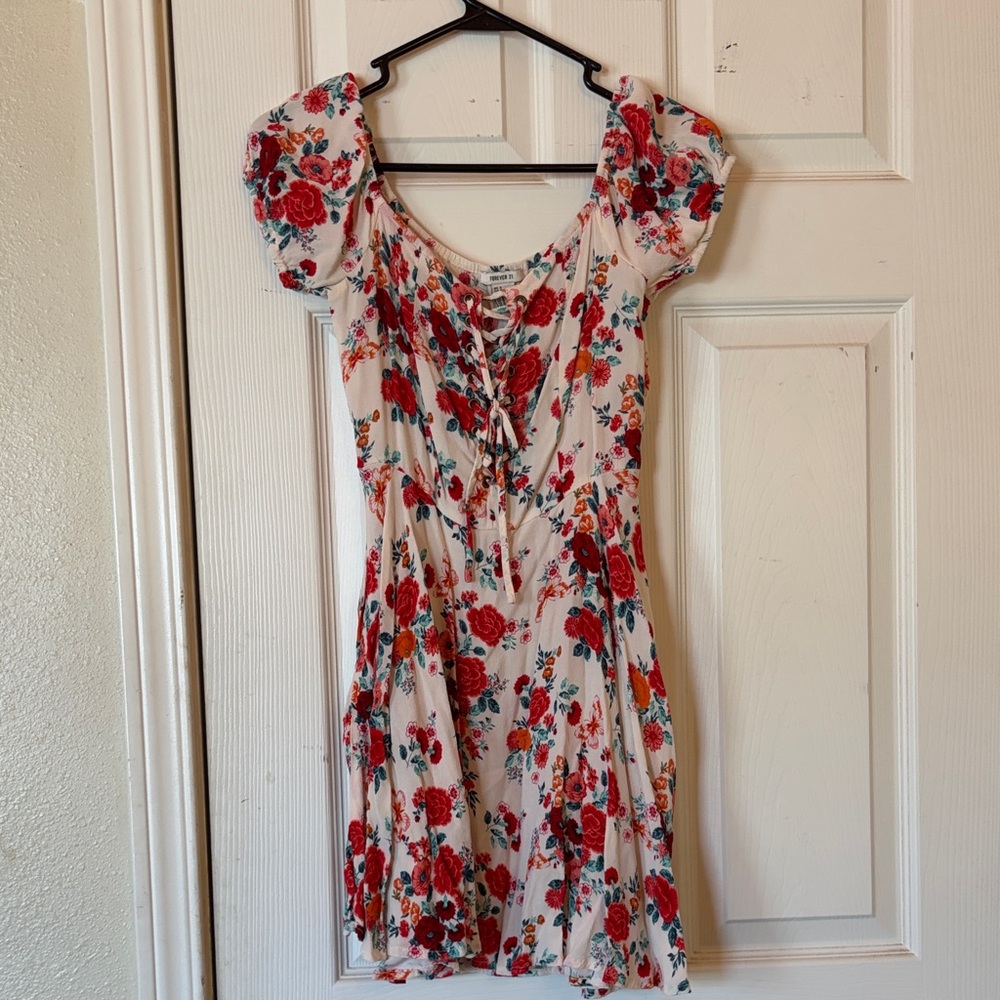 Forever 21 Red Floral Mini Dress
